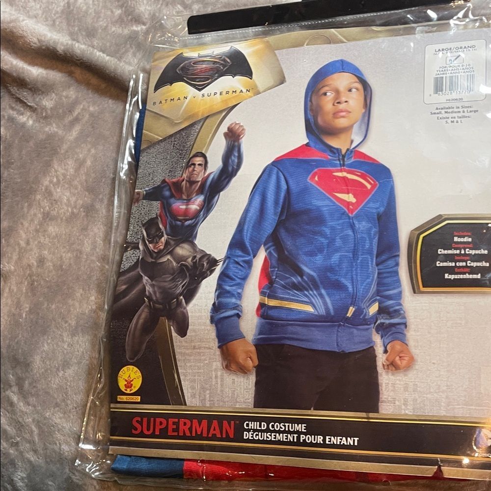 DC Comics Superman Kids Costume hoodie  - Blue and Red NEW size 8–10